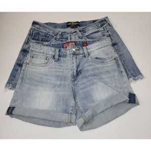 Lucky Brand Lot Of 2 Denim Jean Shorts Size 2 / 26